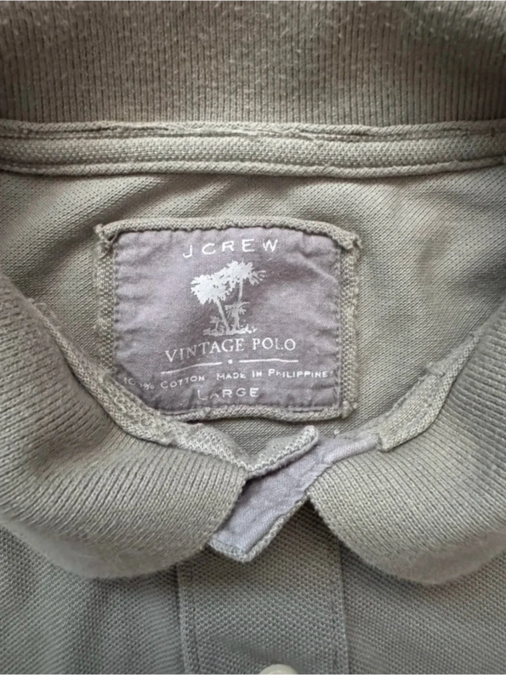 J. Crew Vintage Polo in Olive Gray